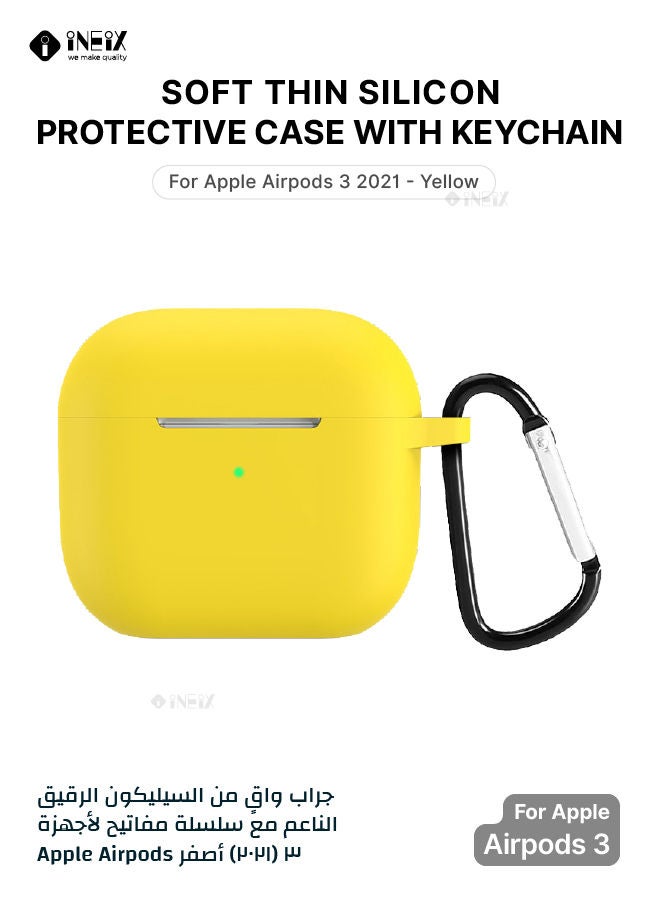 Soft Silicone Case Cover With Carabiner For Apple AirPods 3 (3Rd Greneration) 2021