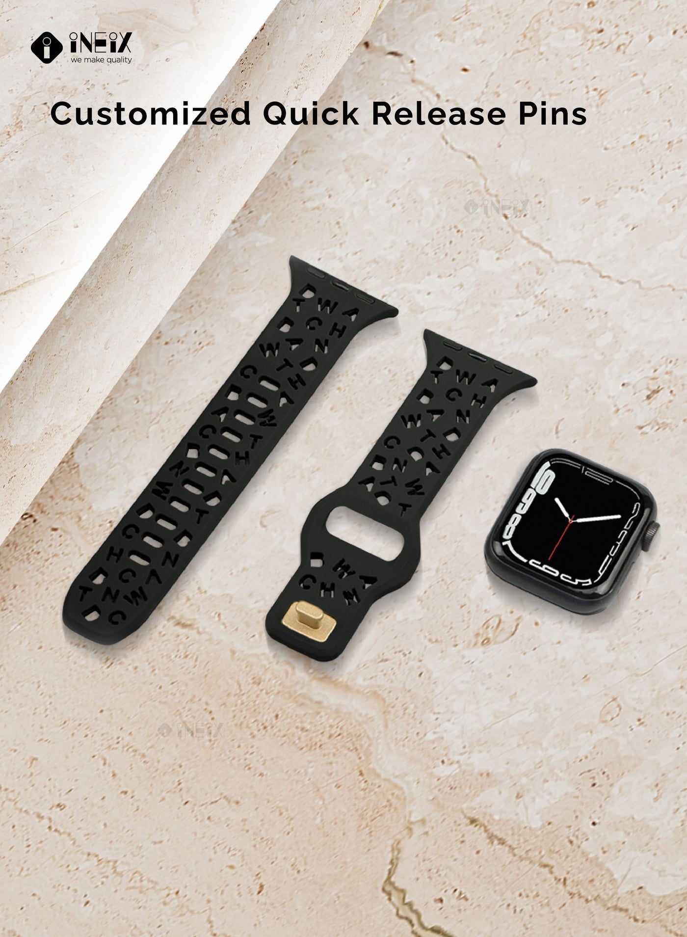 Letter Design Soft Silicon Band for Apple watch 42,44,45,49mm - Image 4