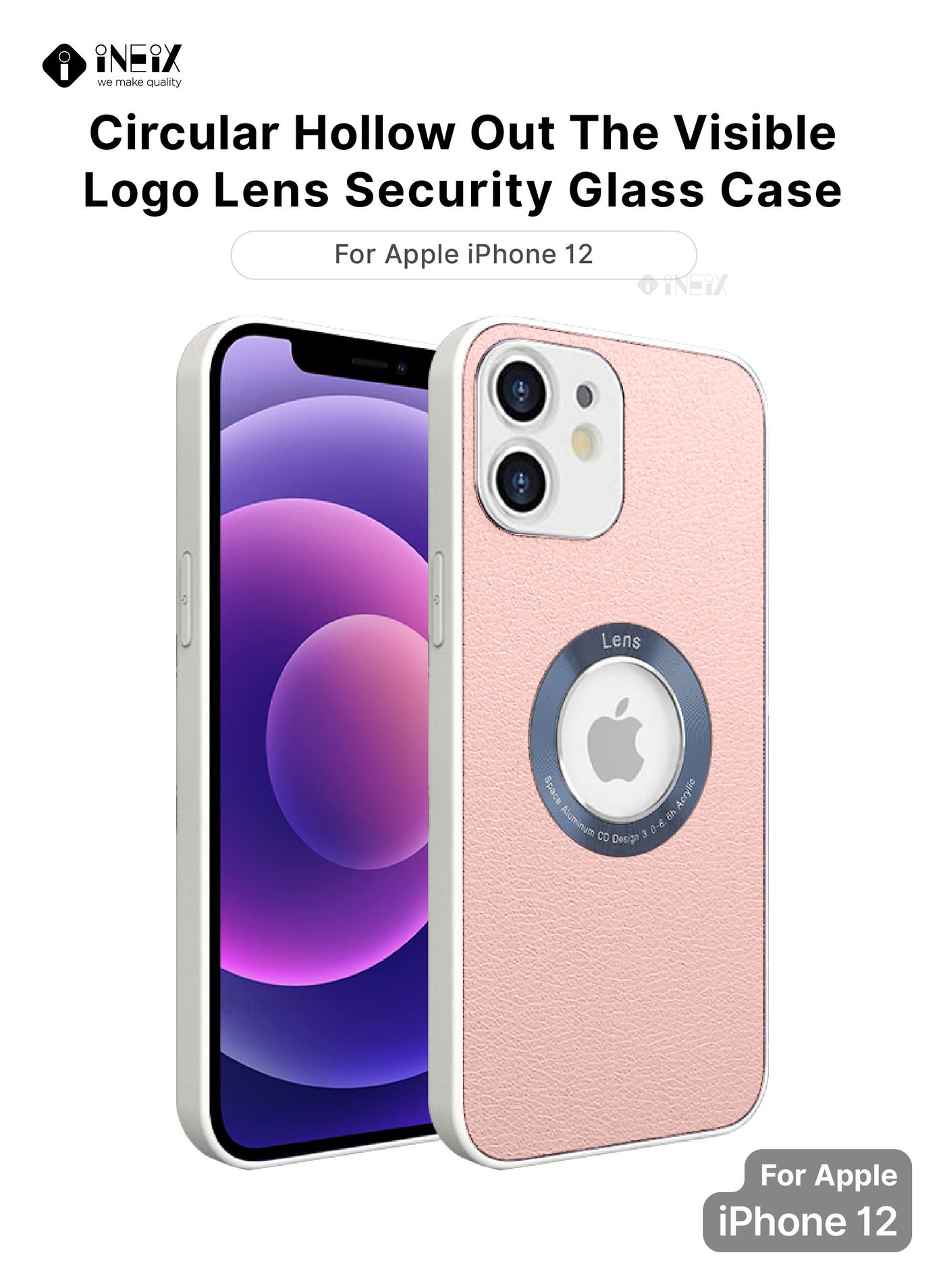 Protection Case Cover With Visible Logo Lense For Apple iPhone 12