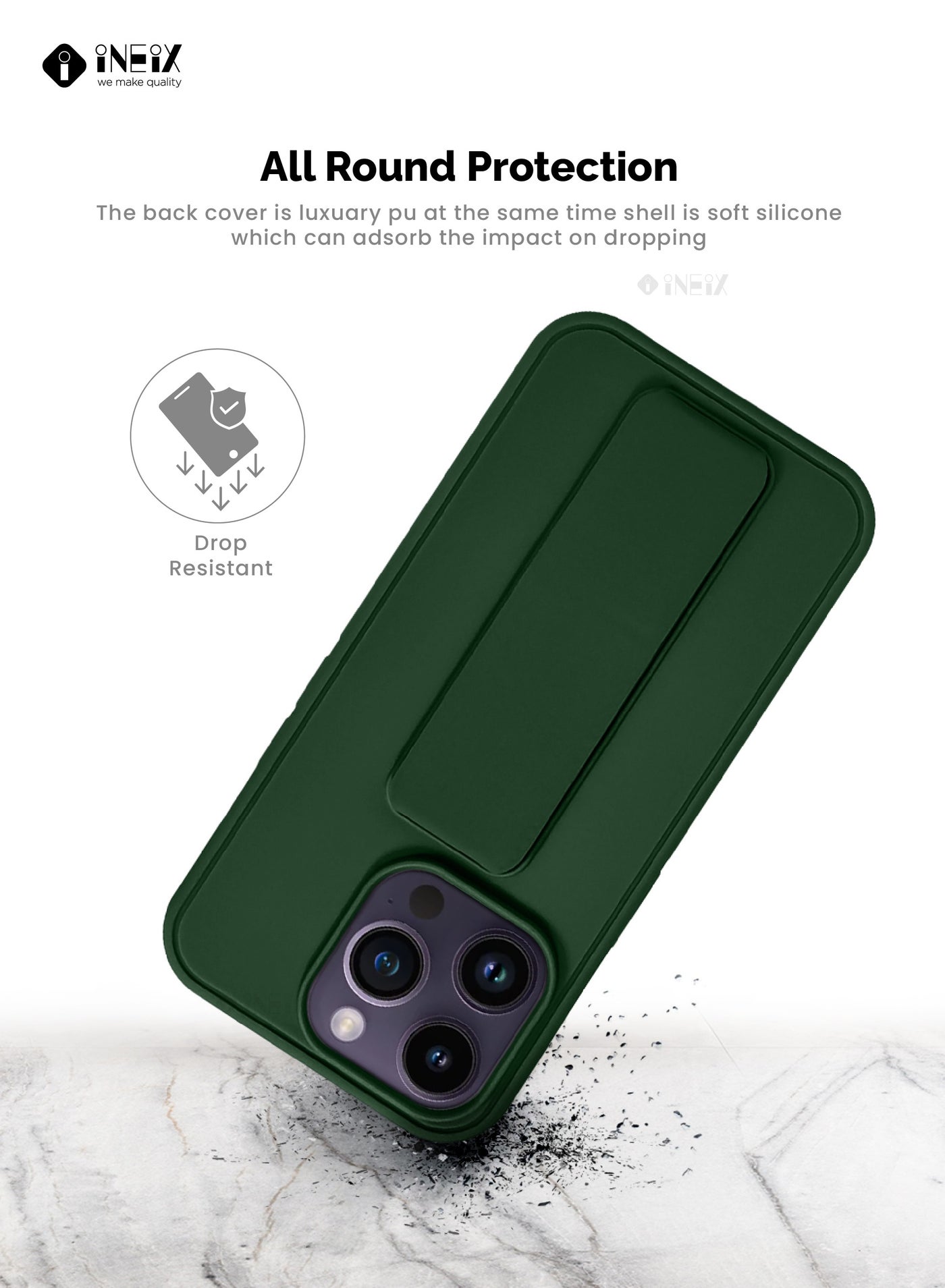 3-in-1 Magnetic Wrist Strap Hand Grip Stand Cover for iPhone 15 Pro Max - Image 5