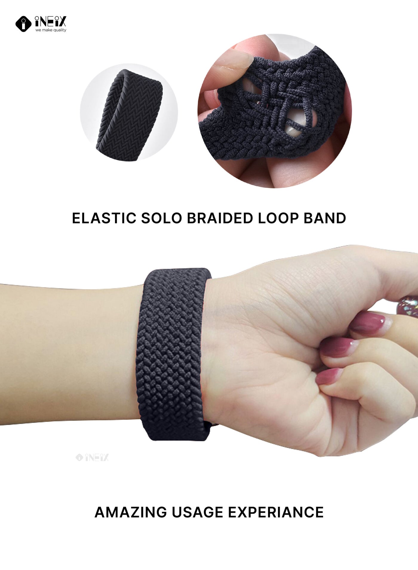 Nylon Braided Solo Loop Replacement Strap With Glittering Case For Apple Watch 40 mm (140 mm Strap Length) - Image 4