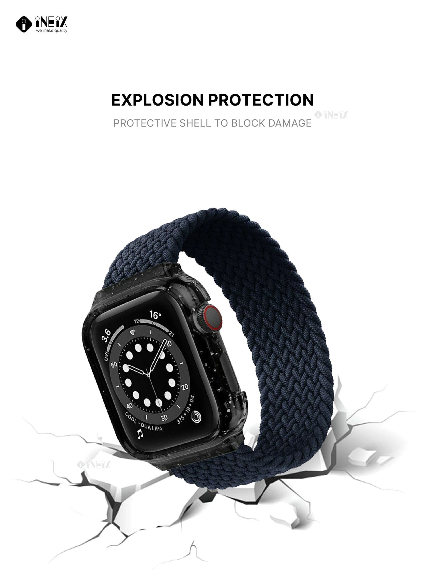 Nylon Braided Solo Loop Replacement Strap With Glittering Case For Apple Watch 40 mm (140 mm Strap Length) - Image 3