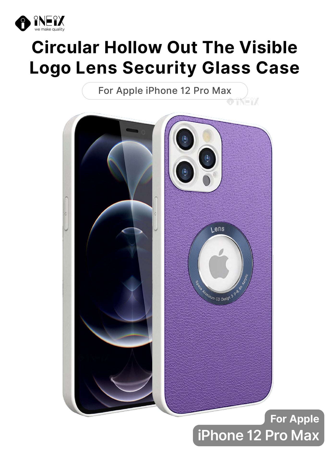 Protection Case Cover With Visible Logo Lense For Apple iPhone 12 Pro Max