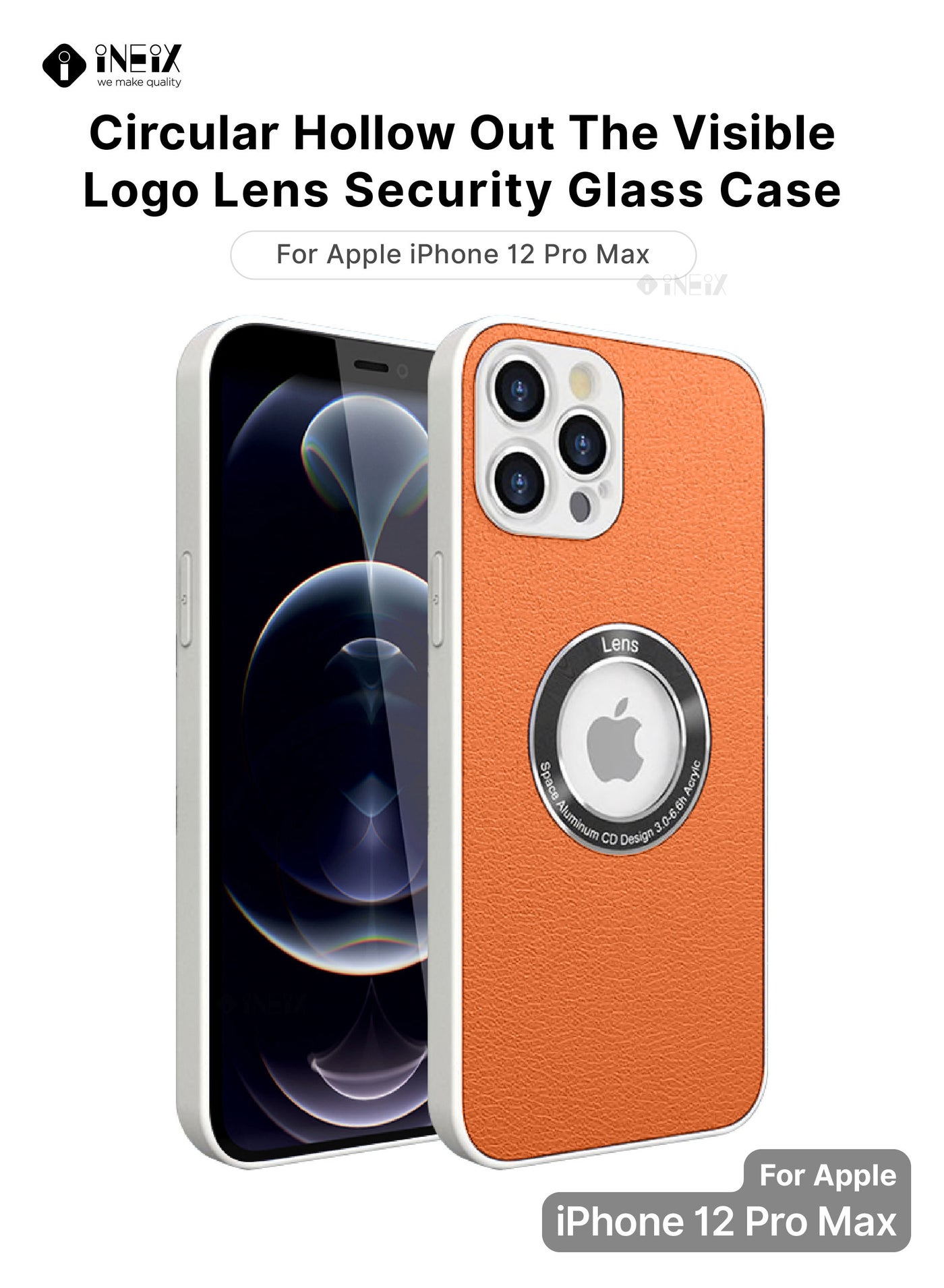 Protection Case Cover With Visible Logo Lense For Apple iPhone 12 Pro Max