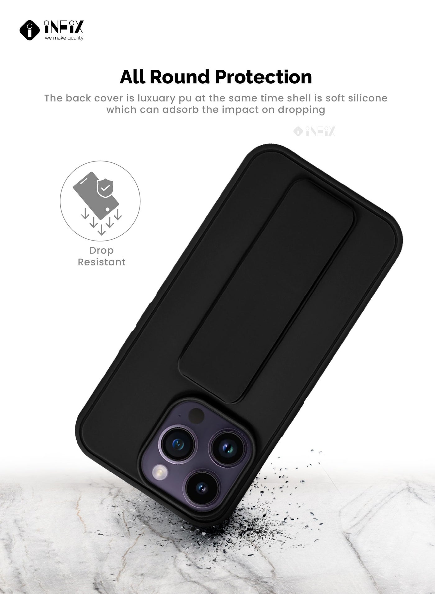 3-in-1 Magnetic Wrist Strap Hand Grip Stand Cover for iPhone 15 Pro - Image 5
