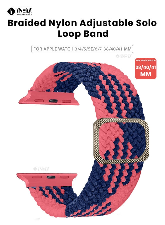 Braided Nylon Adjustable Solo Loop Band For Apple Watch 38,40,41 mm