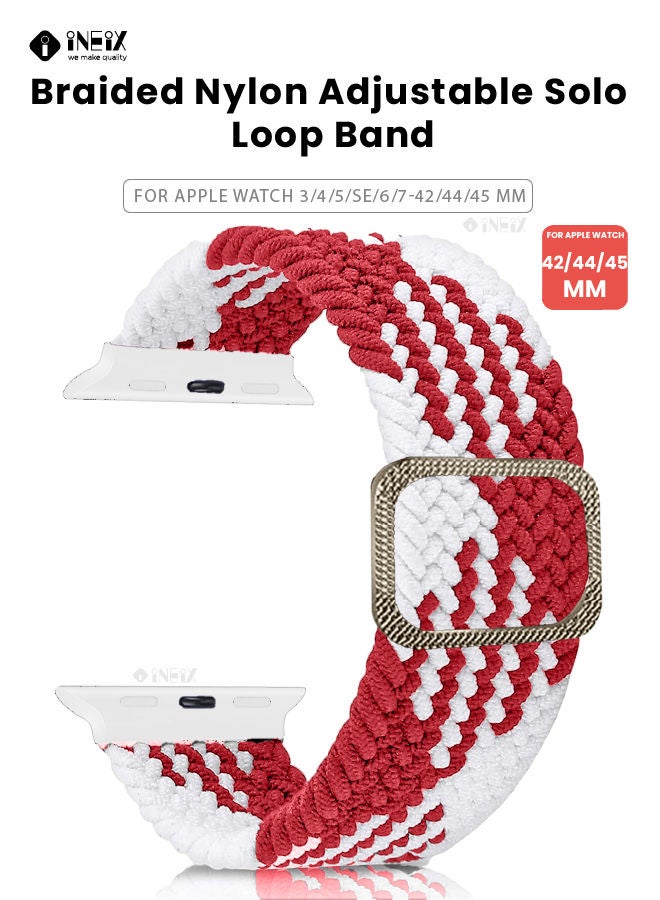 Braided Nylon Adjustable Solo Loop Band For Apple watch 42,44,45 mm