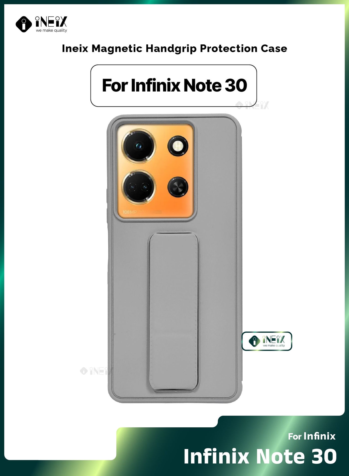 3-in-1 Magnetic Wrist Strap Hand Grip Stand Cover for Infinix Note 30