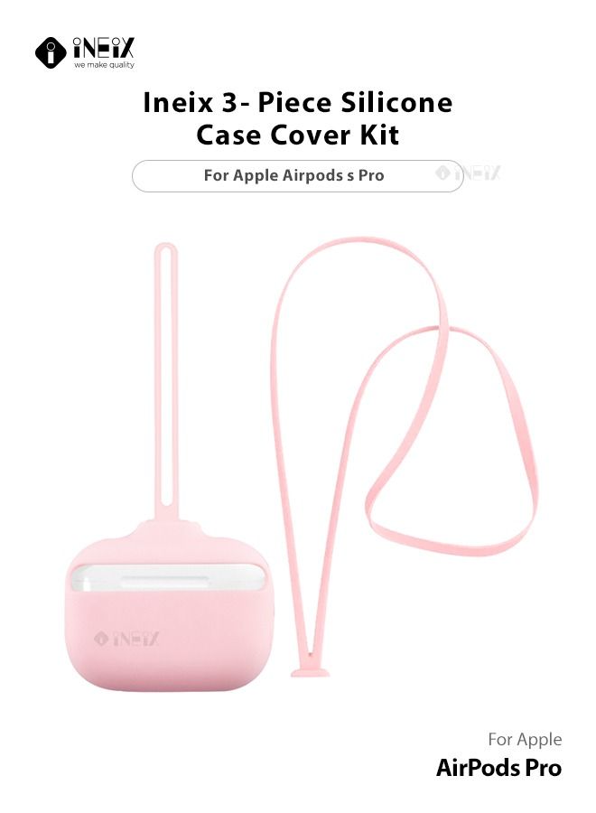 3-Piece Soft Silicone Case Cover For Apple AirPods Pro