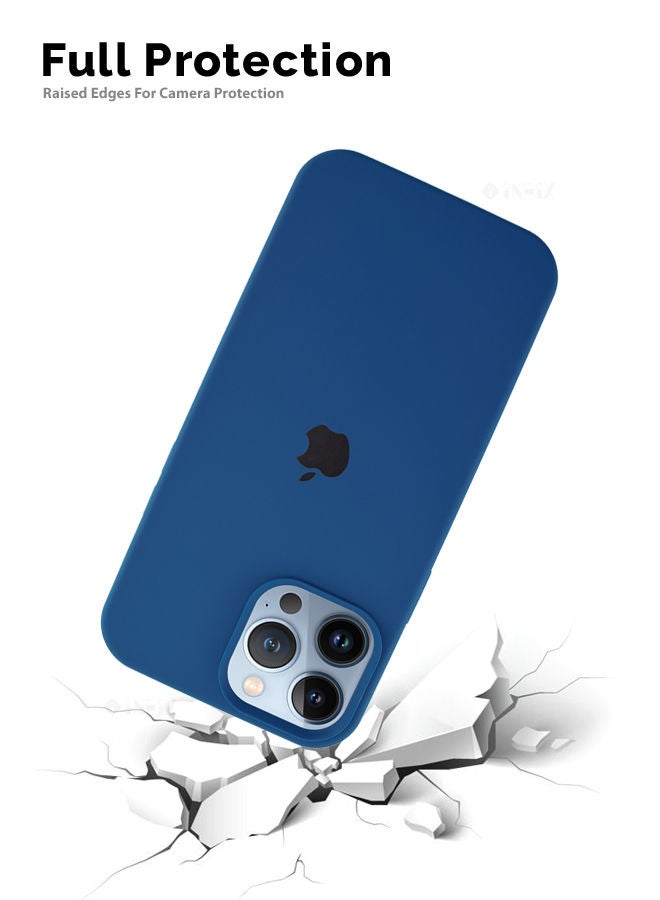 Logo Compatible Silicone Case Cover For Apple iPhone 13 Pro Cobalt - Image 4
