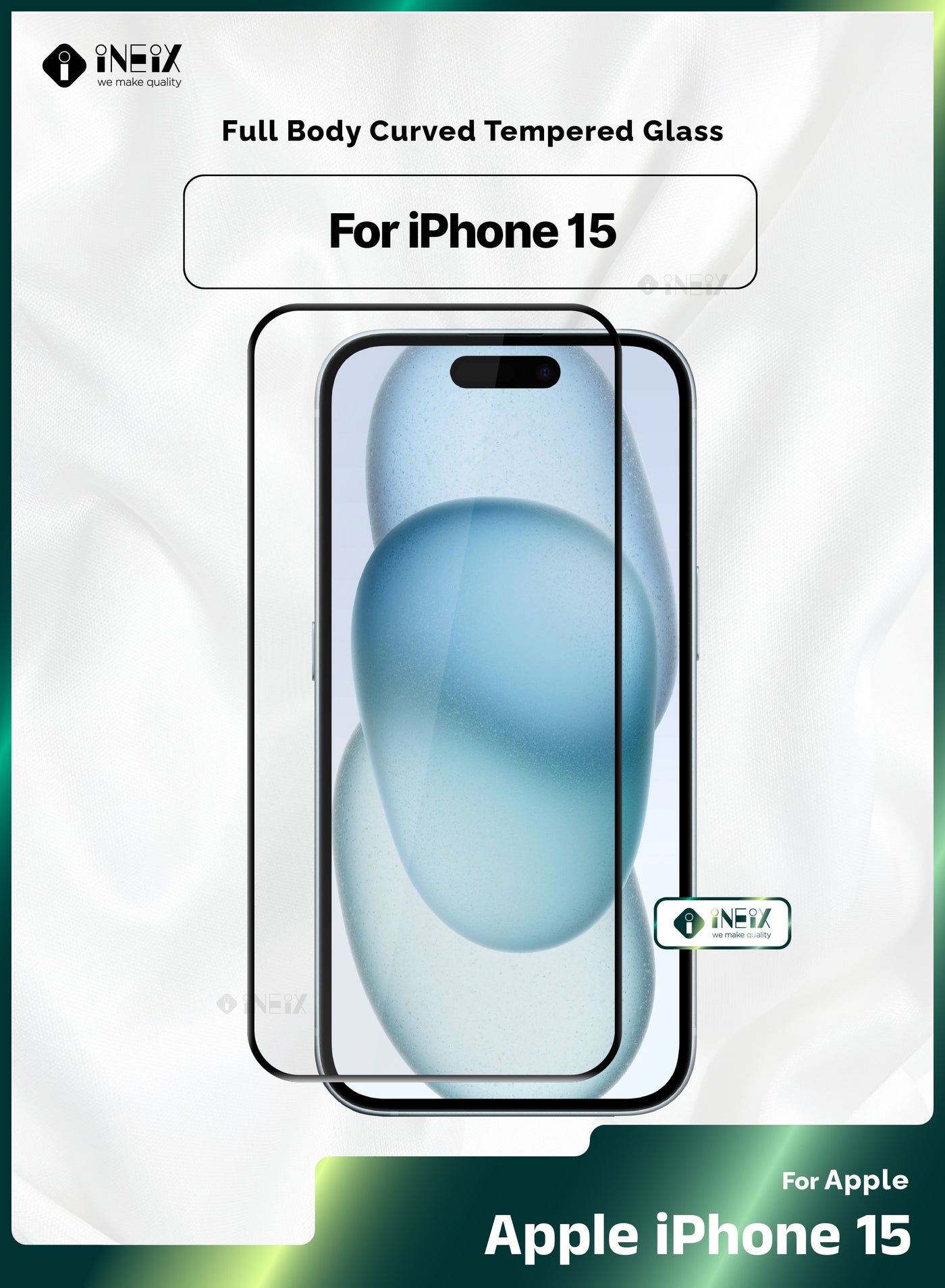 Full Body Curved Tempe Glass For iPhone 15