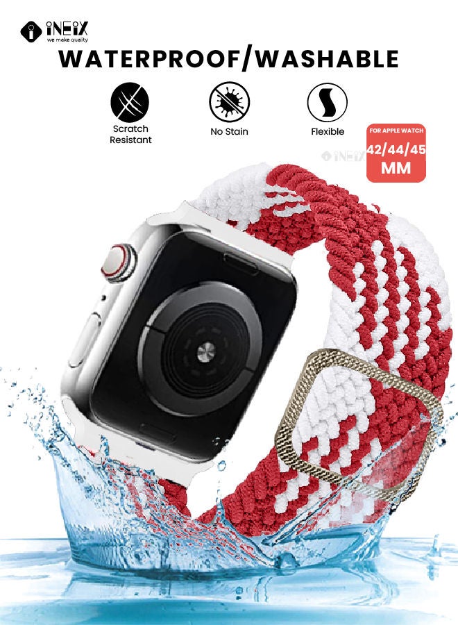 Braided Nylon Adjustable Solo Loop Band For Apple watch 42,44,45 mm - Image 2