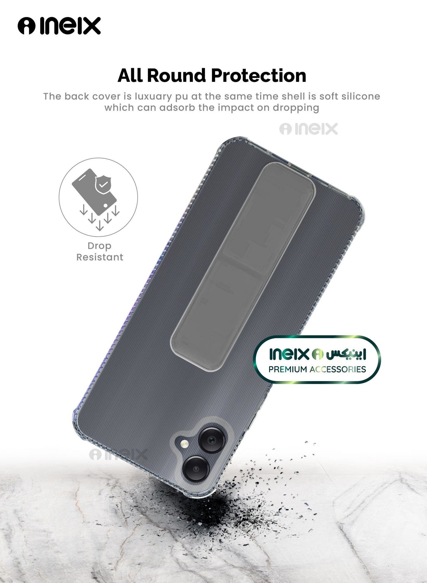 3-in-1 Magnetic Wrist Strap Hand Grip Stand Cover for Samsung Galaxy A05 - Image 3