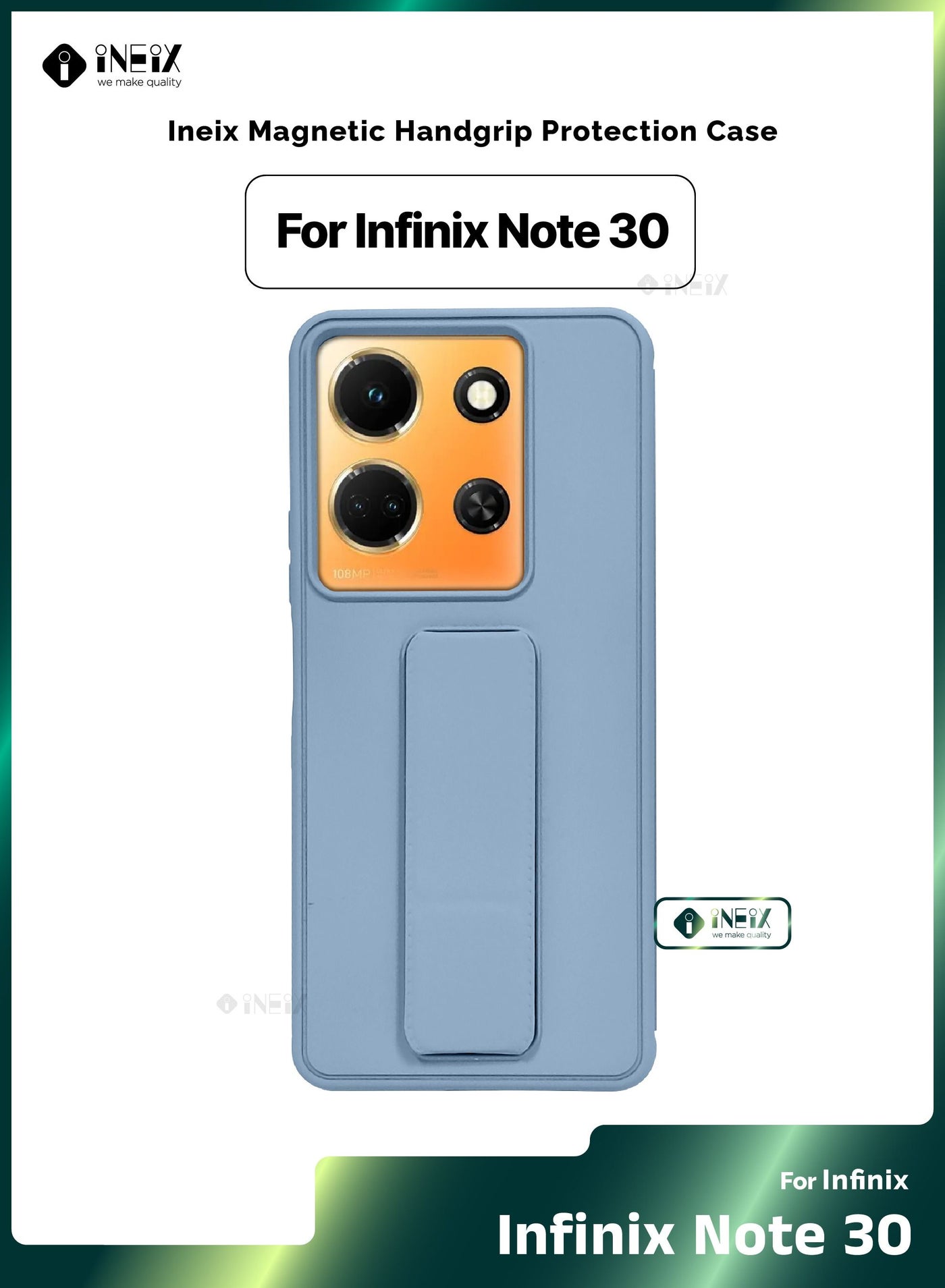 3-in-1 Magnetic Wrist Strap Hand Grip Stand Cover for Infinix Note 30