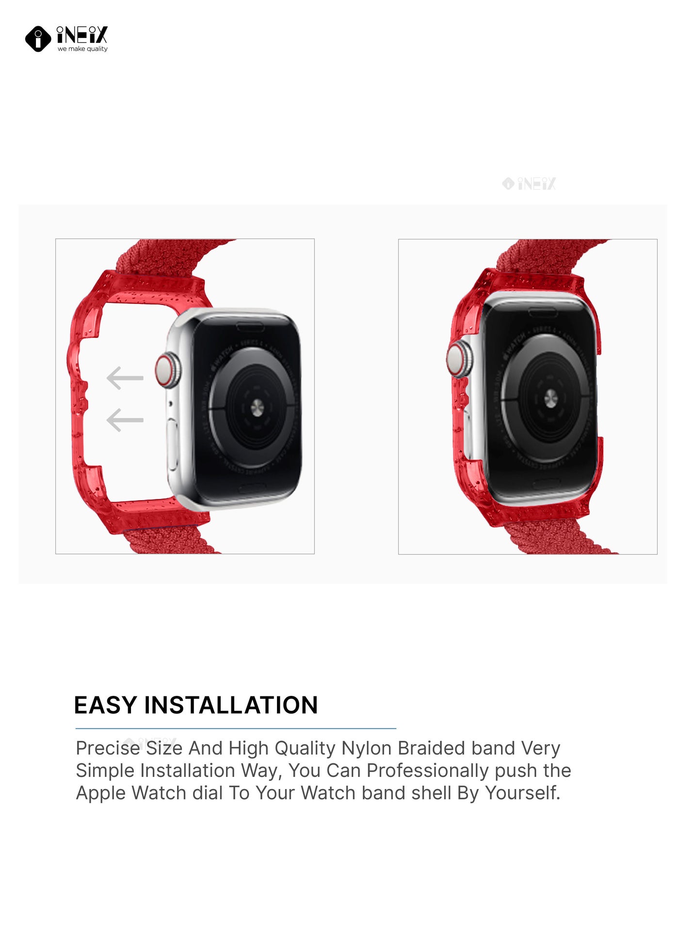 Nylon Braided Solo Loop Replacement Strap With Glittering Case For Apple Watch 40 mm (140 mm Strap Length) - Image 5