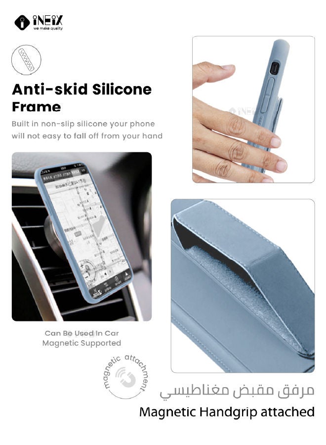3-in-1 Magnetic Wrist Strap Hand Grip with Stand Case Cover For Apple iPhone 13 Pro - Image 4
