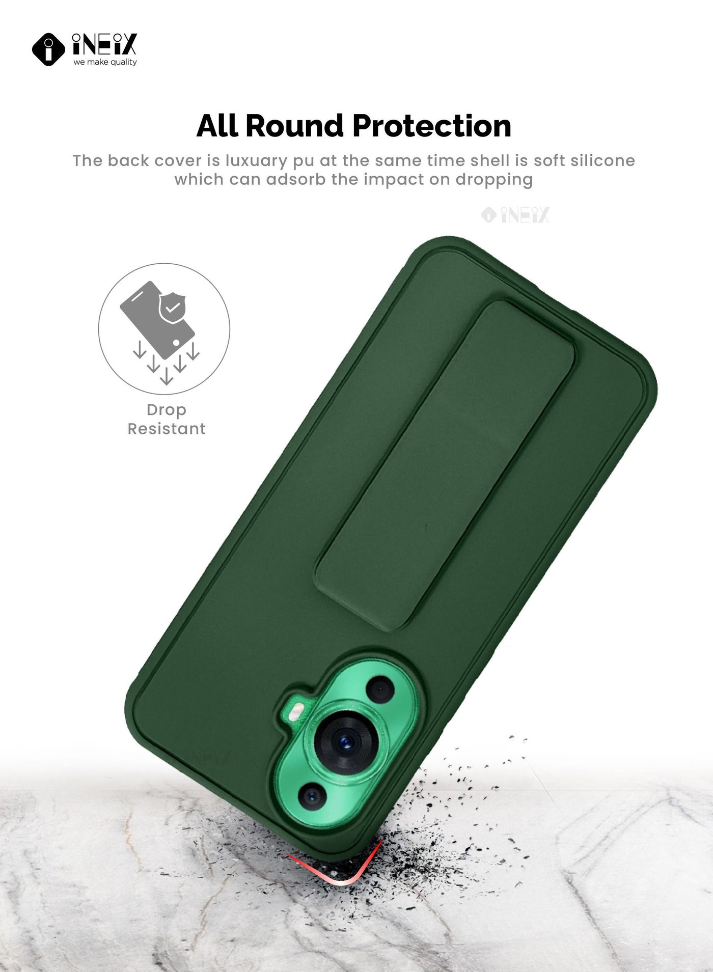 3-in-1 Magnetic Wrist Strap Hand Grip Stand Cover for Huawei Nova 11 - Image 5