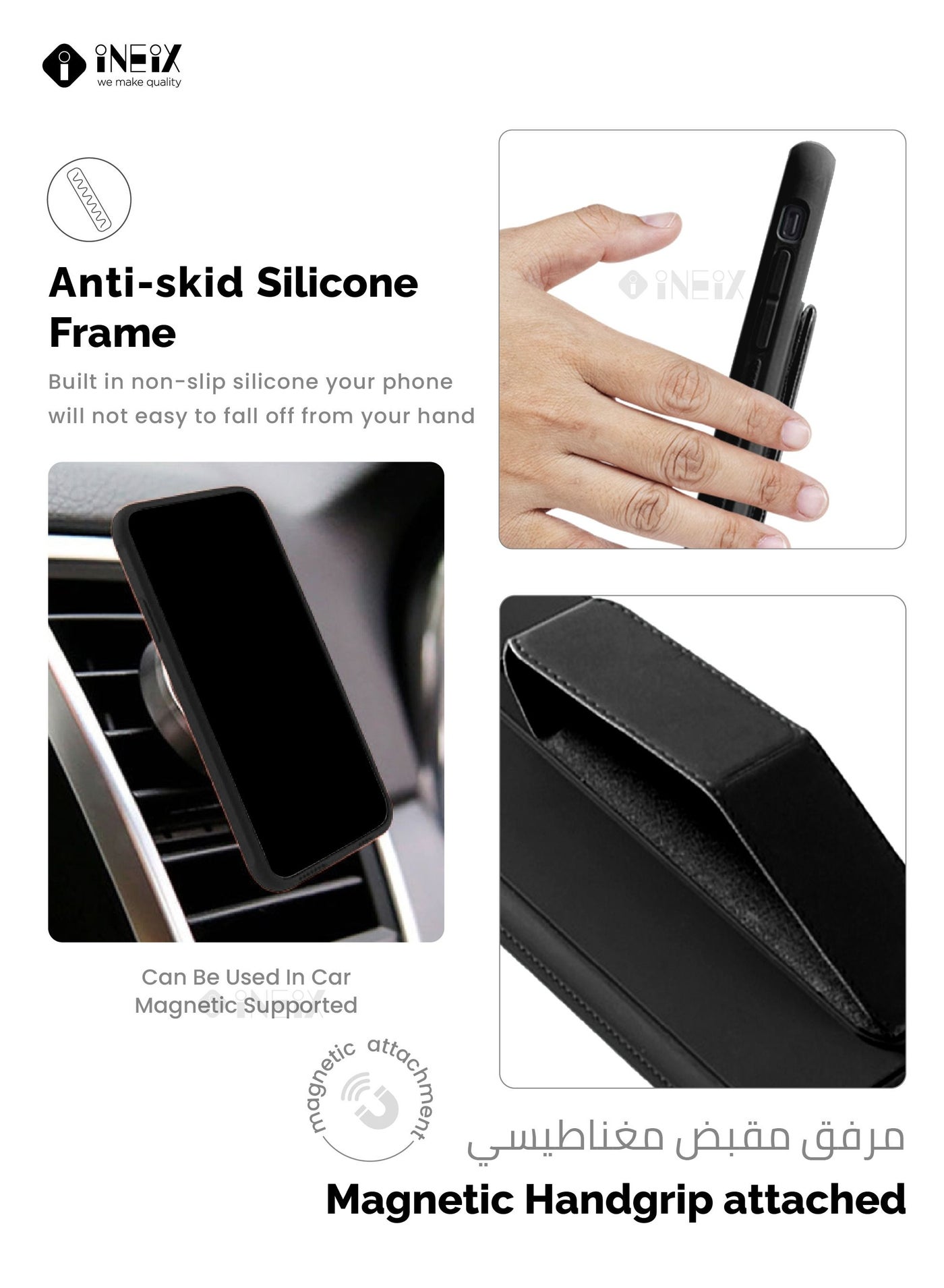 3-in-1 Magnetic Wrist Strap Hand Grip with Stand Case Cover for Honor X7a - Image 4