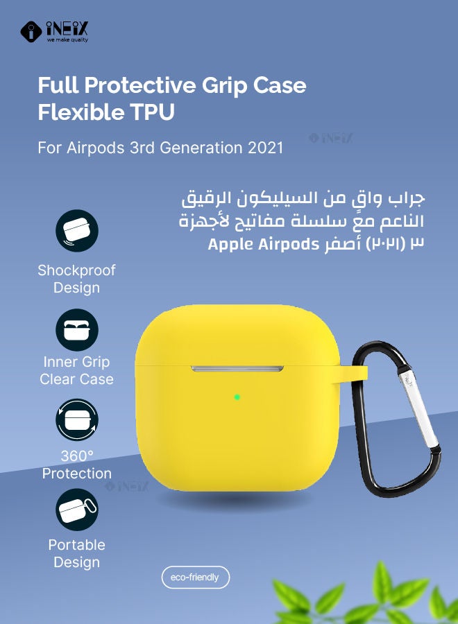 Soft Silicone Case Cover With Carabiner For Apple AirPods 3 (3Rd Greneration) 2021 - Image 2