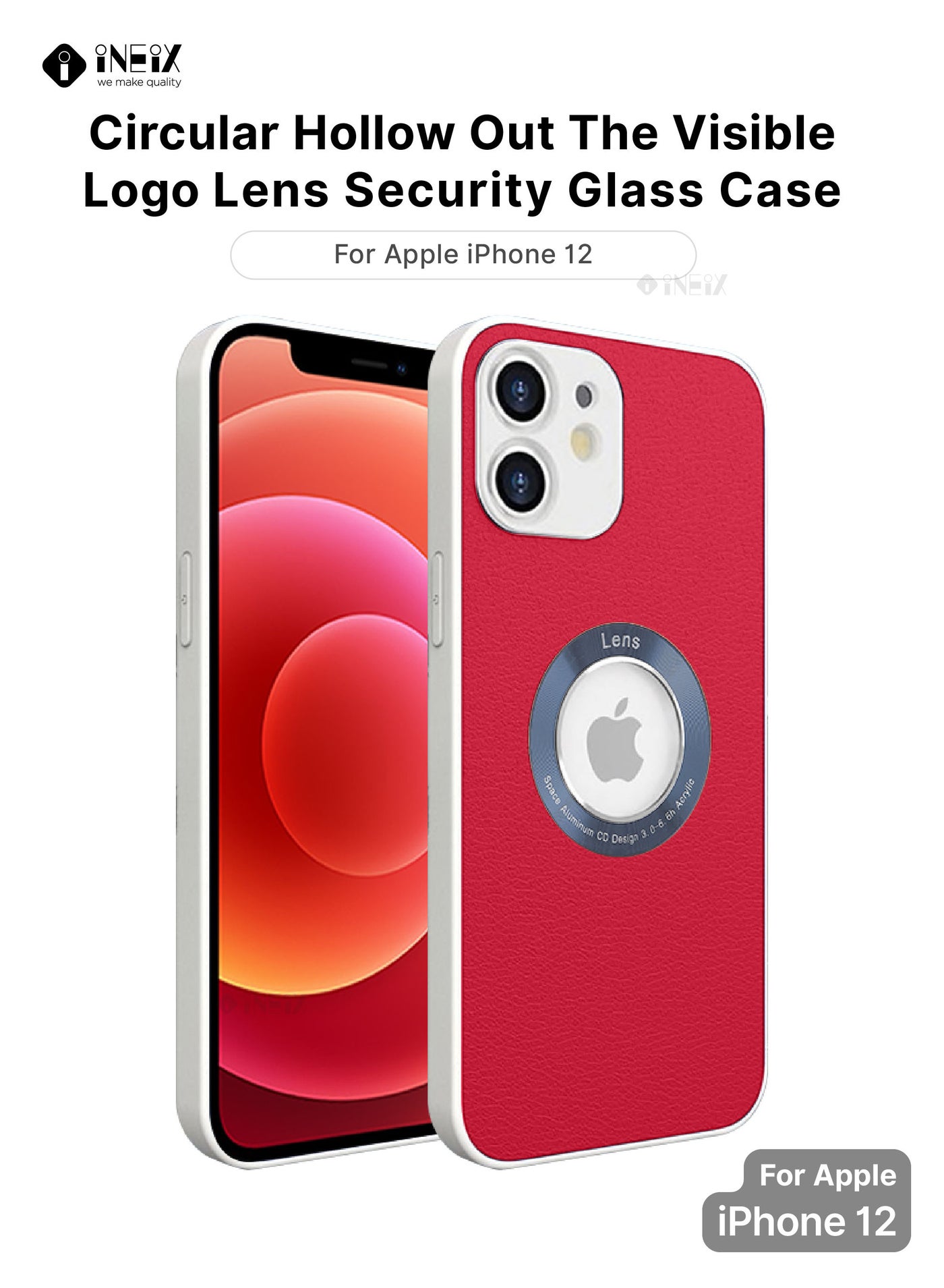 Protection Case Cover With Visible Logo Lense For Apple iPhone 12
