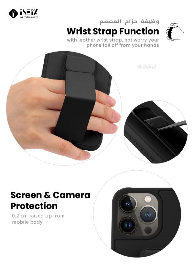 3-in-1 Magnetic Wrist Strap Hand Grip with Stand Case Cover For Apple iPhone 13 Pro Max - Image 2