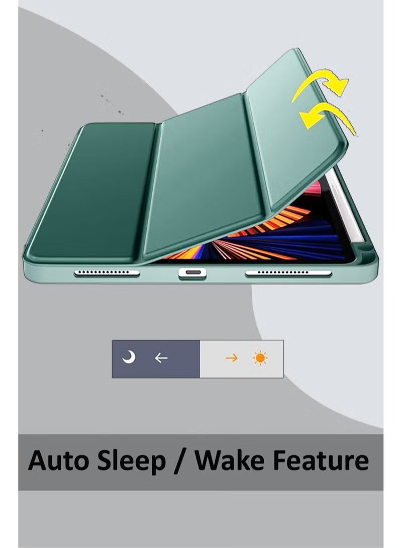 iPad Pro 11 Inch (2024) Case Cover with S Pen Holder, Soft TPU Tri-Fold Stand Protective Tablet Cover, Auto WakeSleep - Image 2