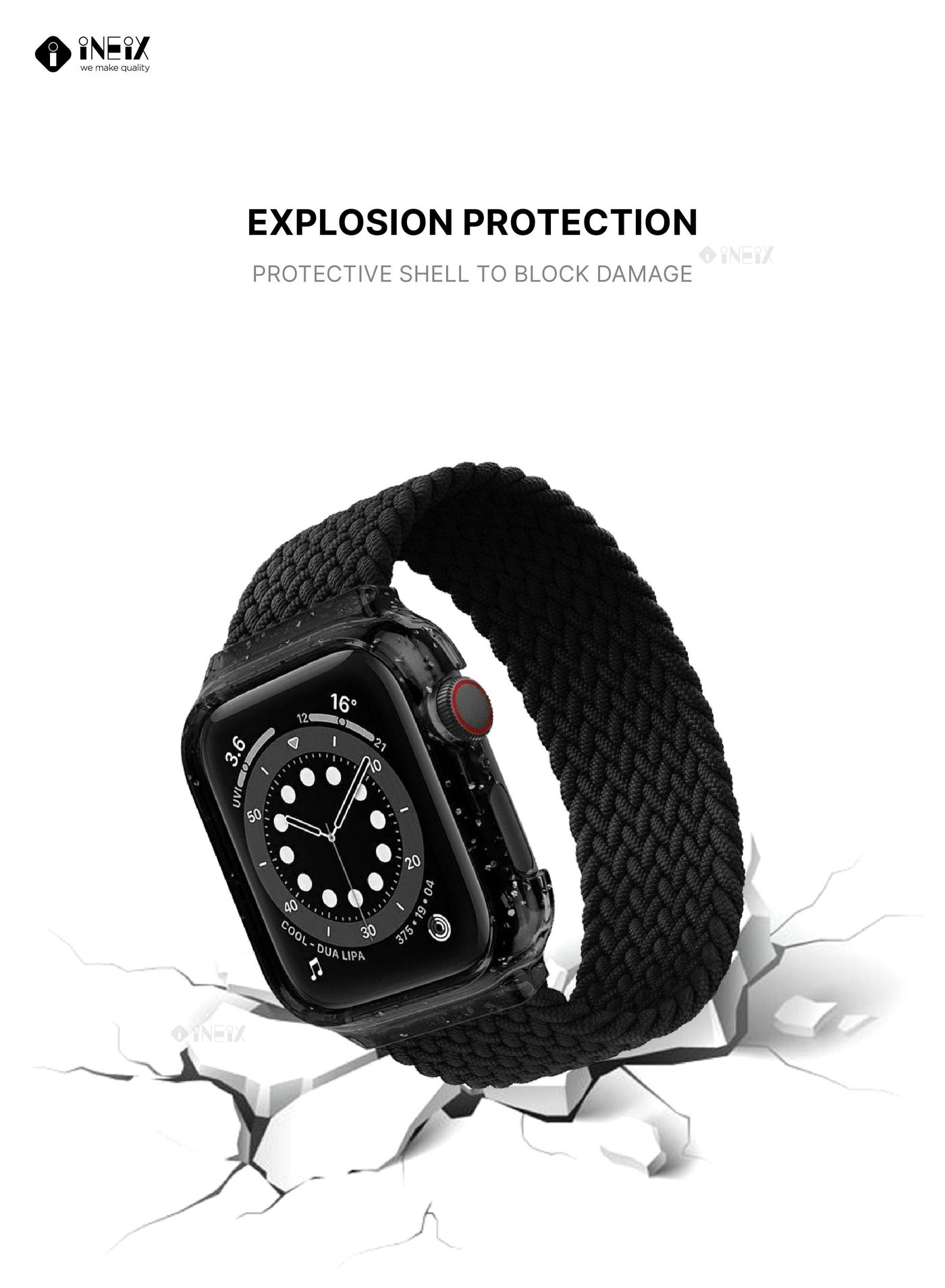 Nylon Braided Solo Loop Replacement Strap With Glittering Case For Apple Watch 44 mm (135 mm Strap Length) - Image 3