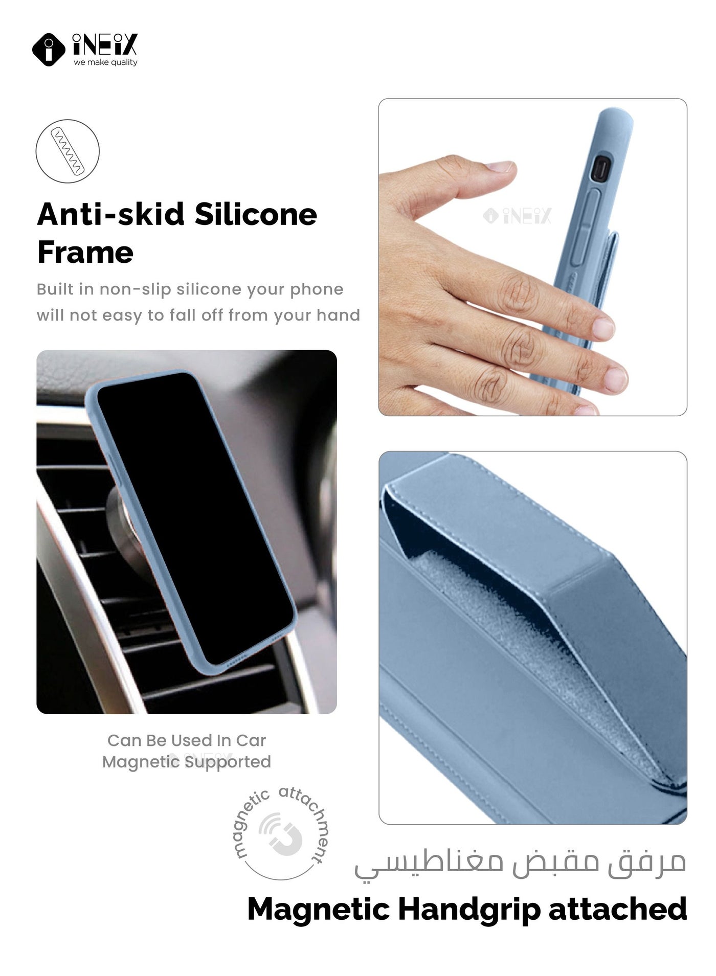 3-in-1 Magnetic Wrist Strap Hand Grip with Stand Case Cover for Honor 70 - Image 4