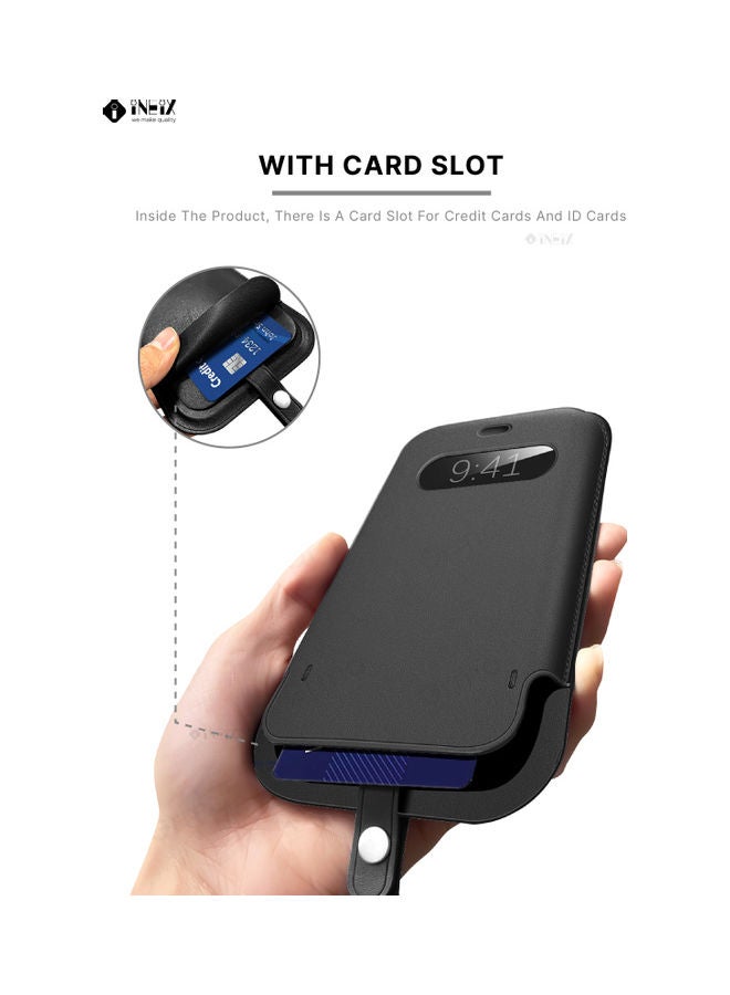 Compatible Leather Sleeve Cover With Card Holder For Apple iPhone 12 - Image 3