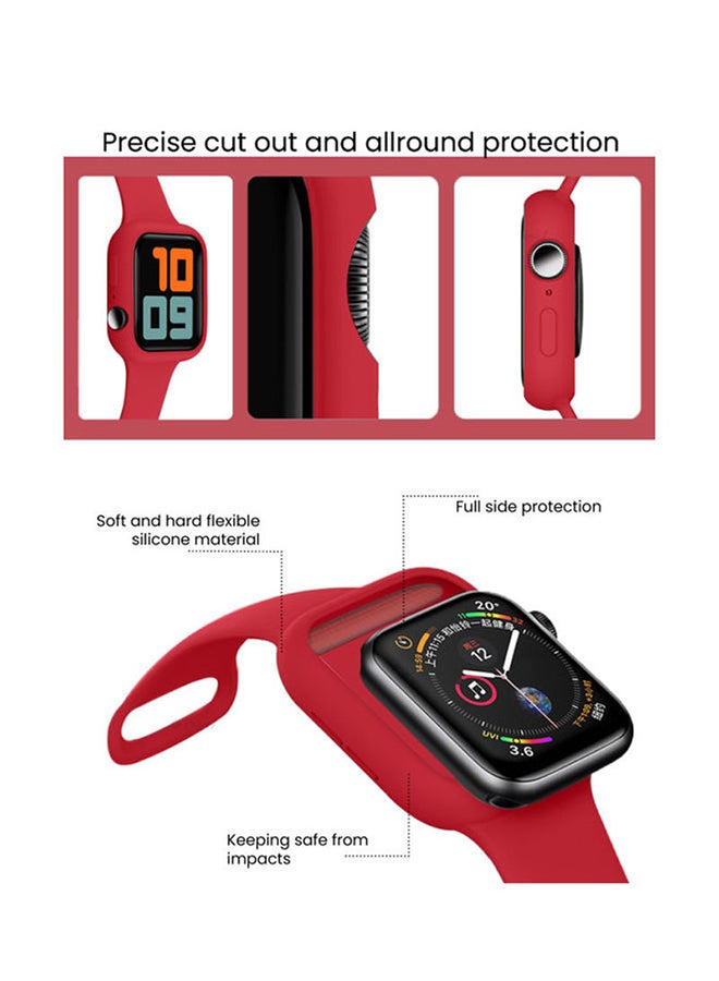 Soft Silicone Replacement Strap With Case For Apple Watch 42-44 mm - Image 2