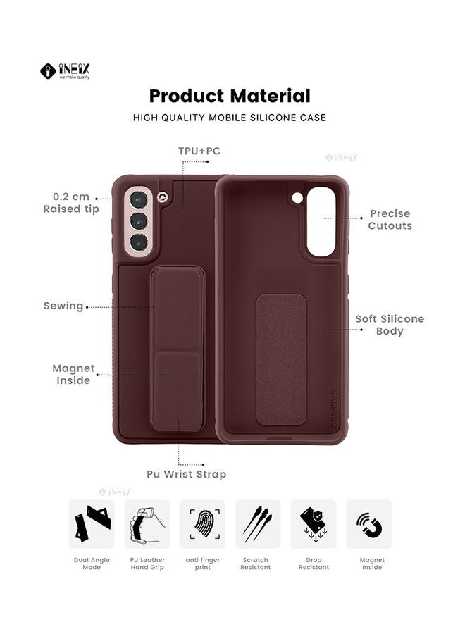 3-in-1 Magnetic Wrist Strap Hand Grip with Stand Case Cover for Samsung Galaxy S21 - Image 2