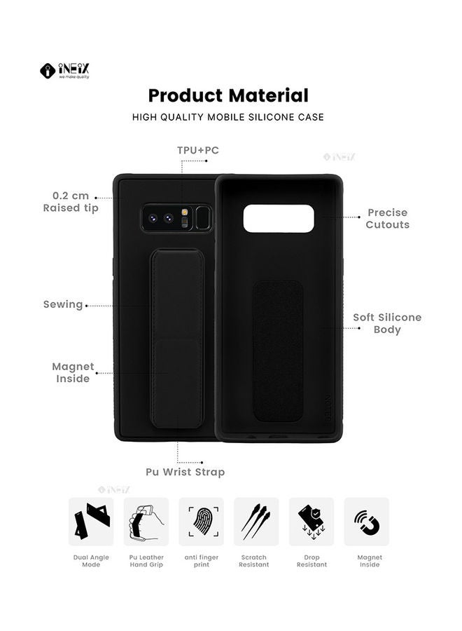 3-in-1 Magnetic Wrist Strap Hand Grip with Stand Case Cover for Samsung Galaxy Note 8 - Image 2