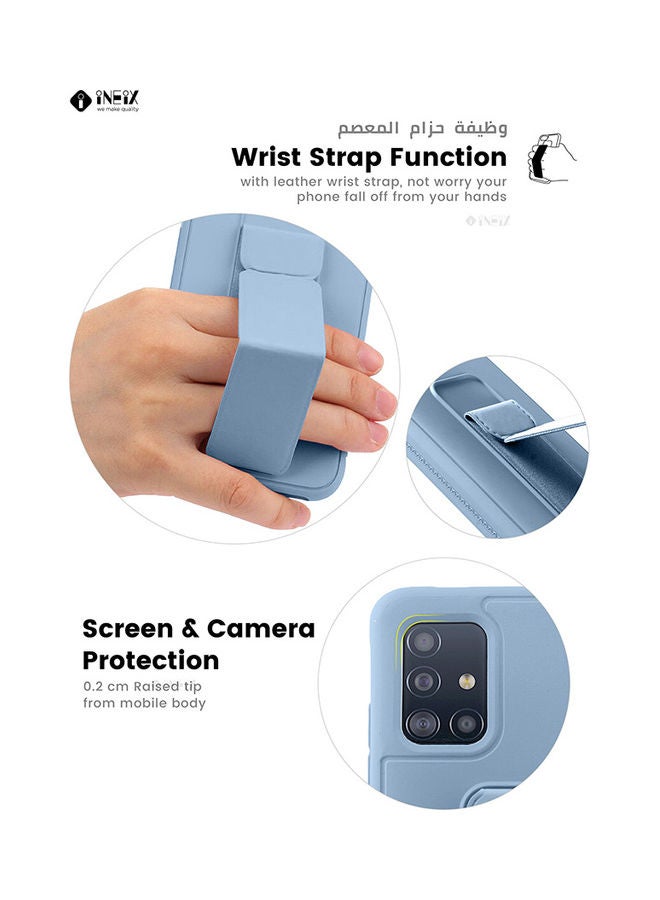 3-in-1 Magnetic Wrist Strap Hand Grip with Stand Case Cover for Samsung Galaxy A51 4G