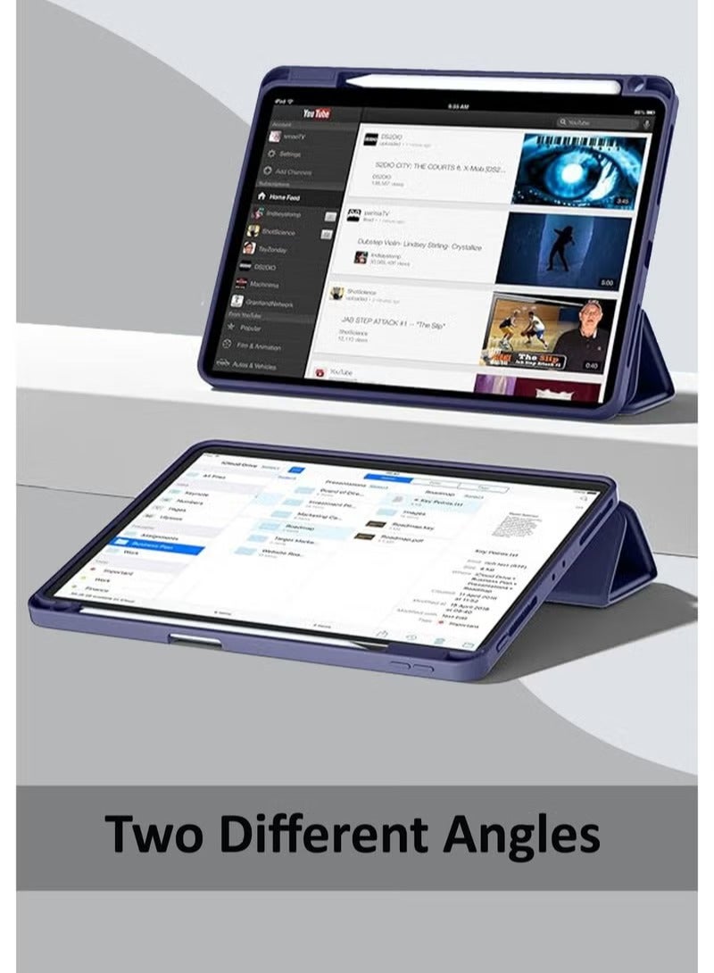 iPad Pro 11 Inch (2024) Case Cover with S Pen Holder, Soft TPU Tri-Fold Stand Protective Tablet Cover, Auto WakeSleep - Image 4