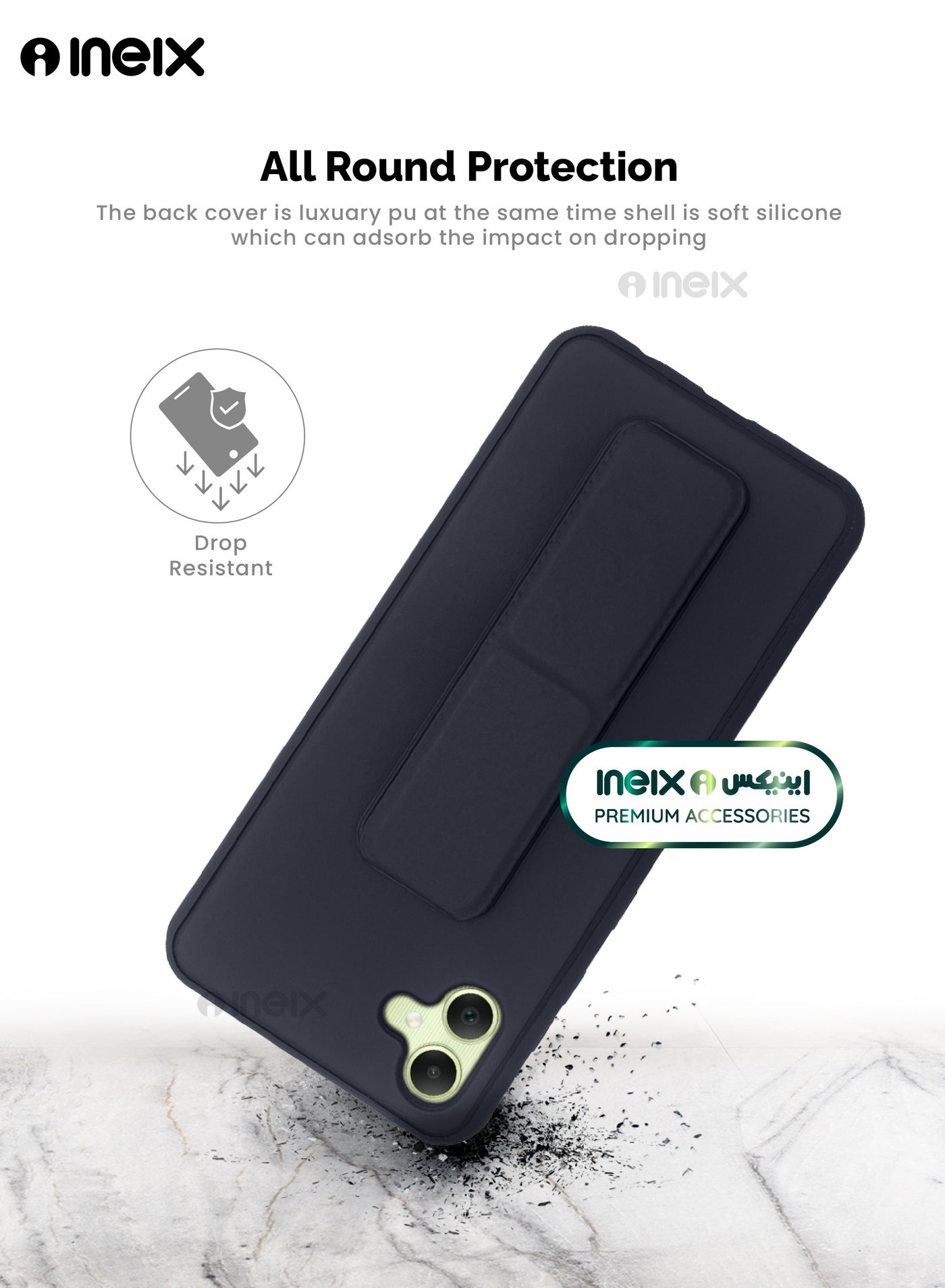 3-in-1 Magnetic Wrist Strap Hand Grip Stand Cover for Samsung Galaxy A05 - Image 5