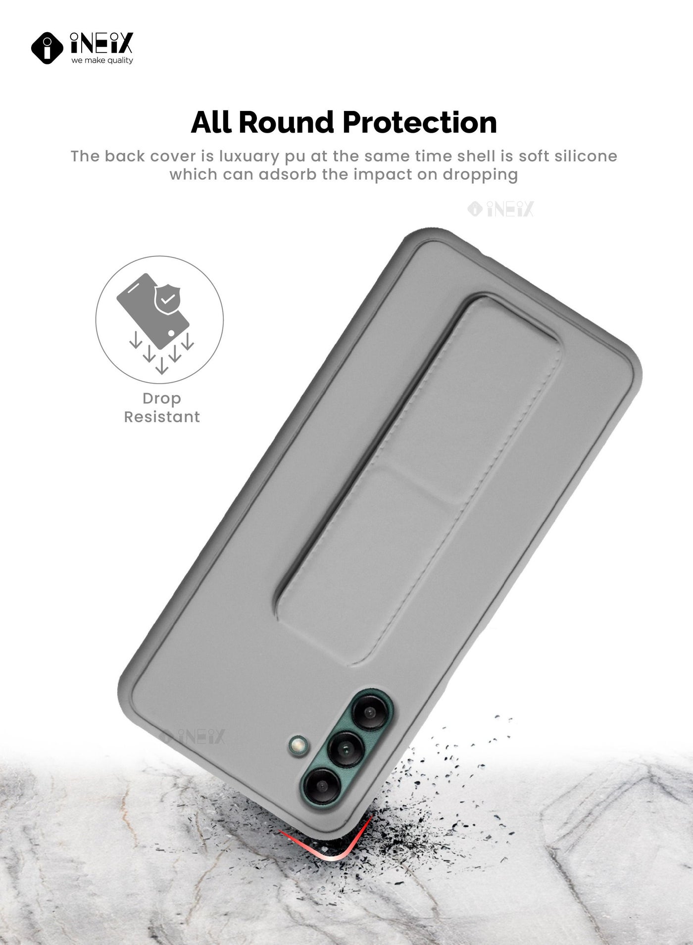3-in-1 Magnetic Wrist Strap Hand Grip with Stand Case Cover for Samsung Galaxy - Image 5
