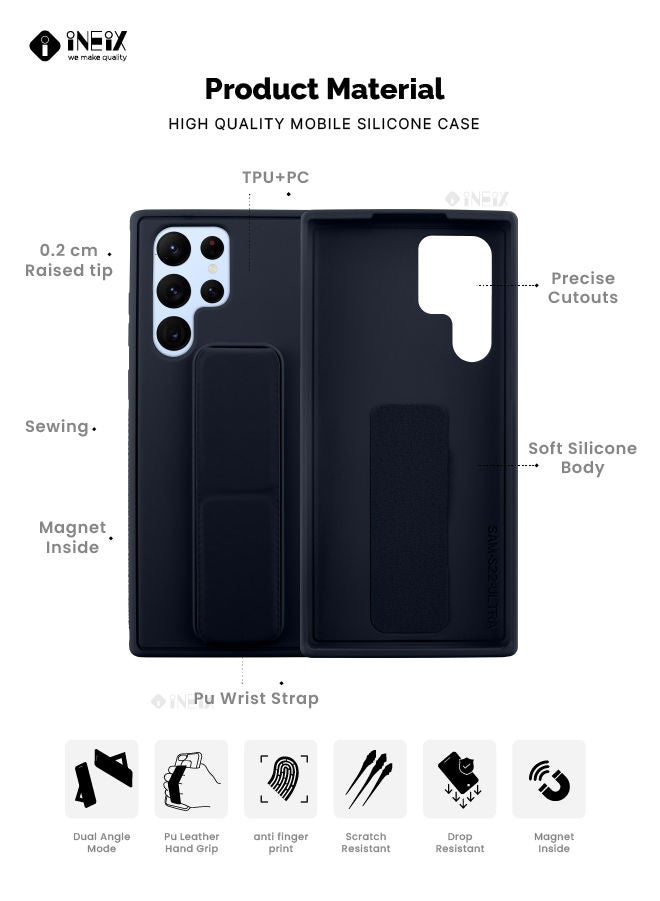 3 in 1 Magnetic Hand Grip Holder Case For Samsung Galaxy S22 Ultra 5G - Image 2
