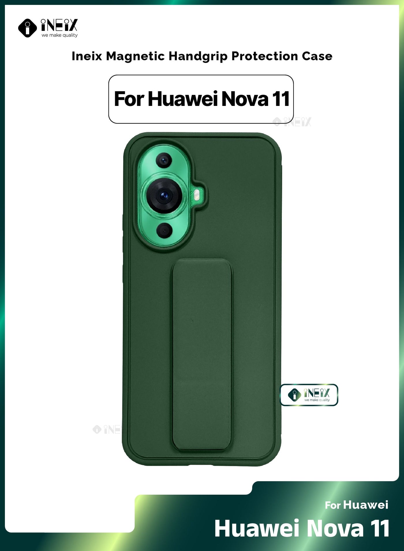 3-in-1 Magnetic Wrist Strap Hand Grip Stand Cover for Huawei Nova 11