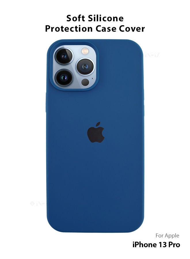 Logo Compatible Silicone Case Cover For Apple iPhone 13 Pro Cobalt
