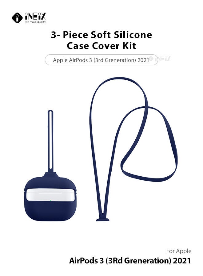 3-Piece Soft Silicone Case Cover For Apple AirPods 3 (3rd Generation) 2021