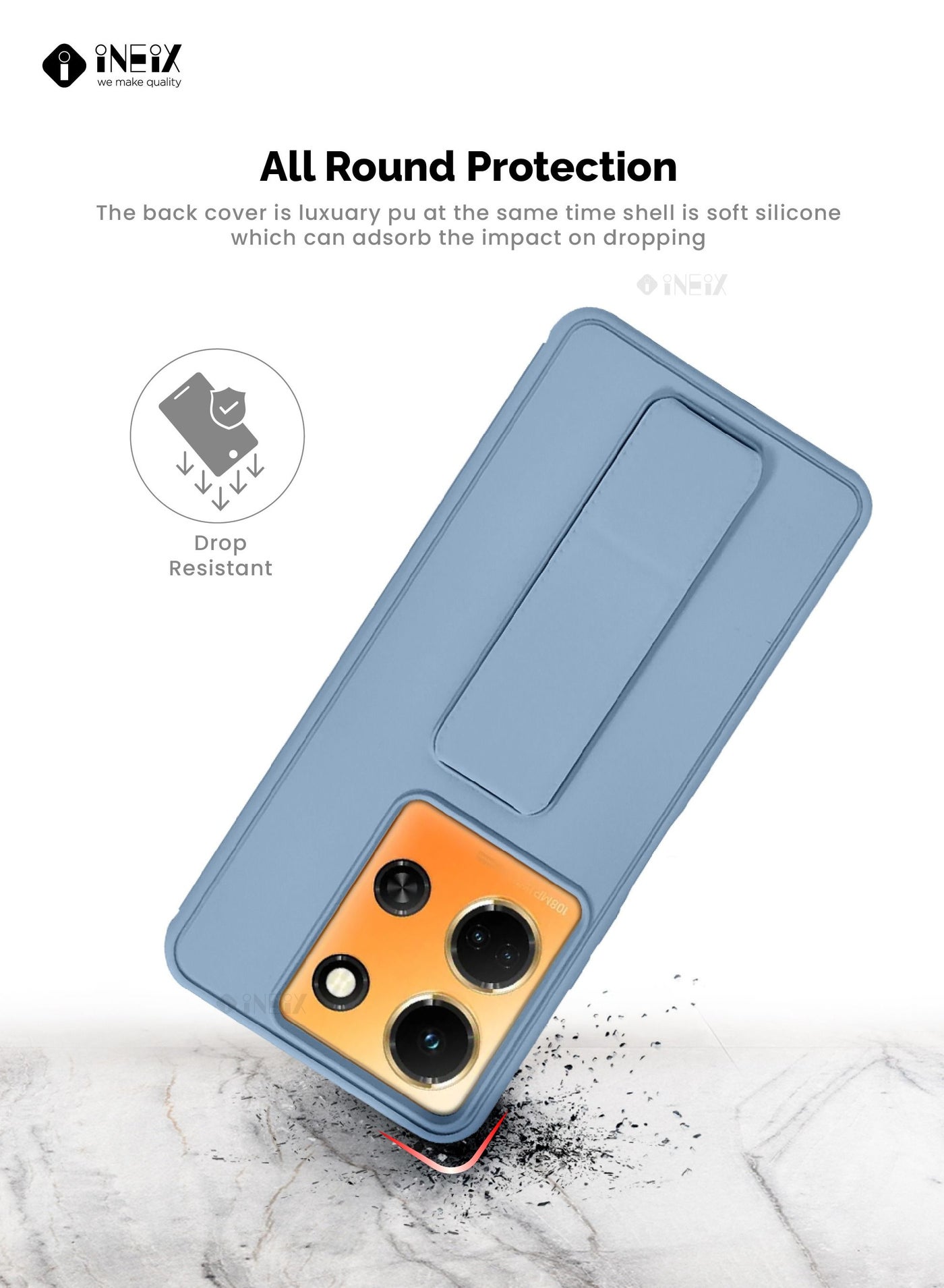 3-in-1 Magnetic Wrist Strap Hand Grip Stand Cover for Infinix Note 30 - Image 5