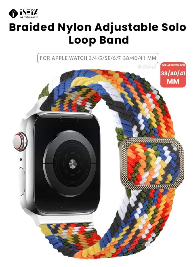Braided Nylon Adjustable Solo Loop Band For Apple Watch 38,40,41 mm