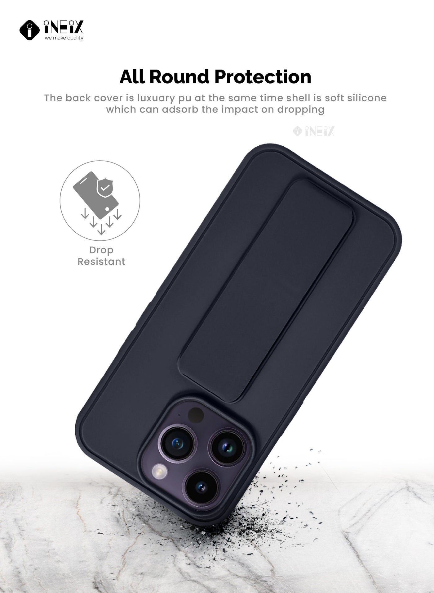 3-in-1 Magnetic Wrist Strap Hand Grip Stand Cover for iPhone 15 Pro - Image 5