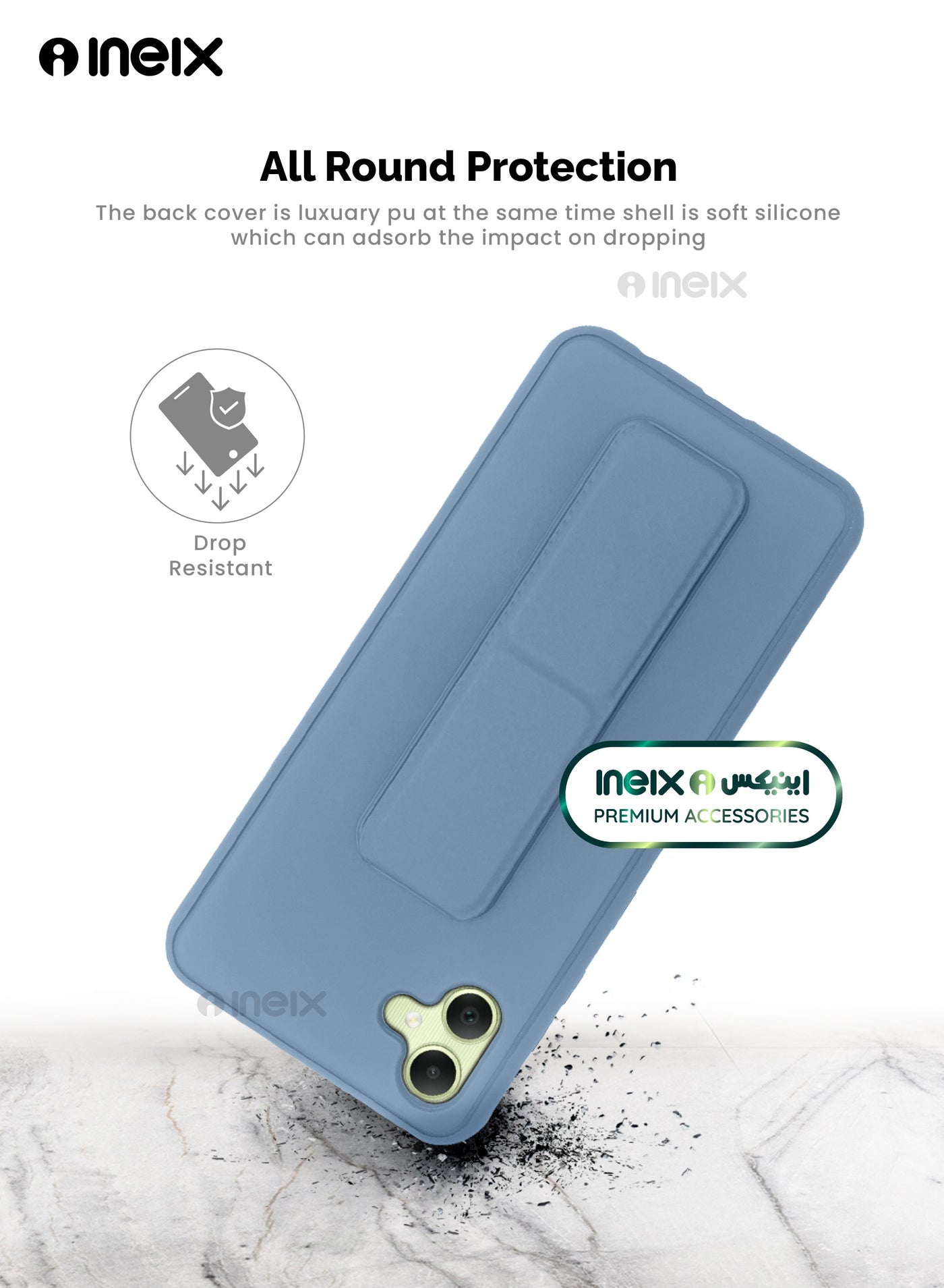 3-in-1 Magnetic Wrist Strap Hand Grip Stand Cover for Samsung Galaxy A05 - Image 5