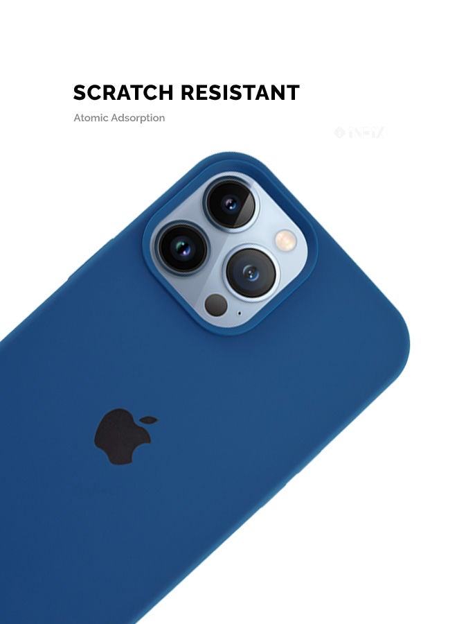 Logo Compatible Silicone Case Cover For Apple iPhone 13 Pro Cobalt - Image 3