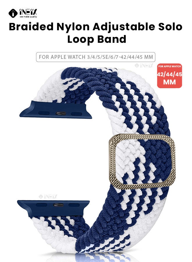 Braided Nylon Adjustable Solo Loop Band For Apple Watch 42,44,45 mm