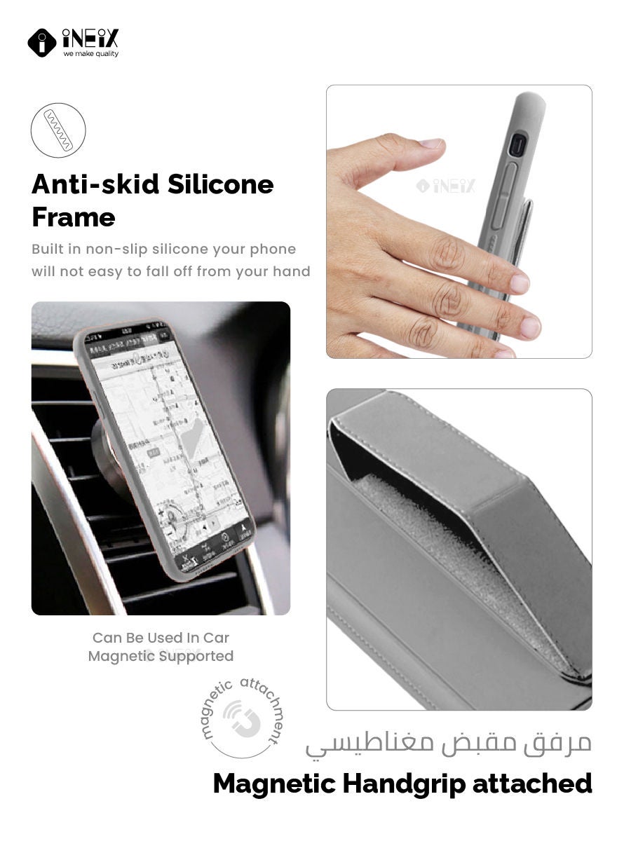 3 in 1 Magnetic Hand Grip Holder Case For Apple iPhone 14 Pro Max - Image 4