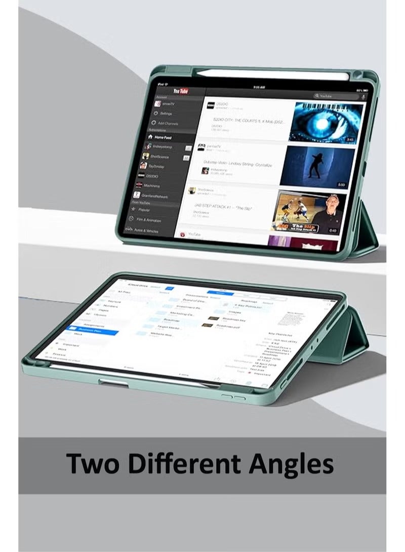 iPad Pro 11 Inch (2024) Case Cover with S Pen Holder, Soft TPU Tri-Fold Stand Protective Tablet Cover, Auto WakeSleep - Image 4