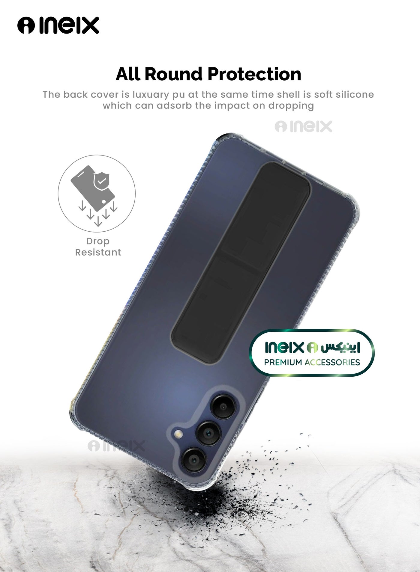 3-in-1 Magnetic Wrist Strap Hand Grip Stand Cover for Samsung Galaxy - Image 5